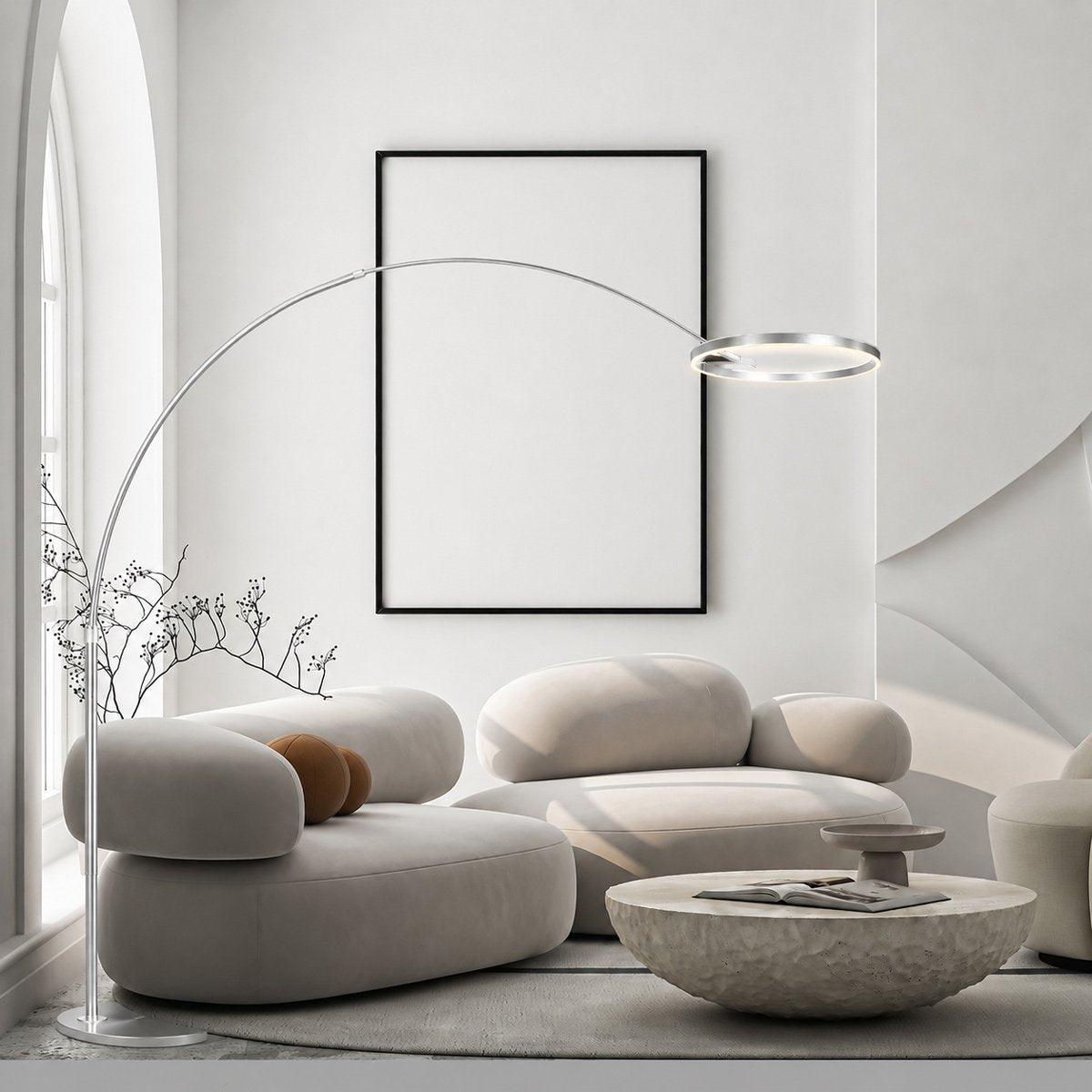 Lampadaire Ringlux argenté