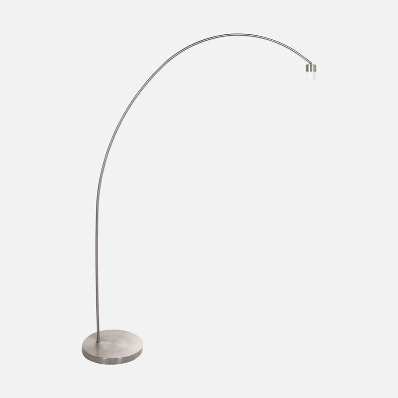 Lampadaire acier salon en arc, douille E27 sans abat-jour H 185 cm | Solva