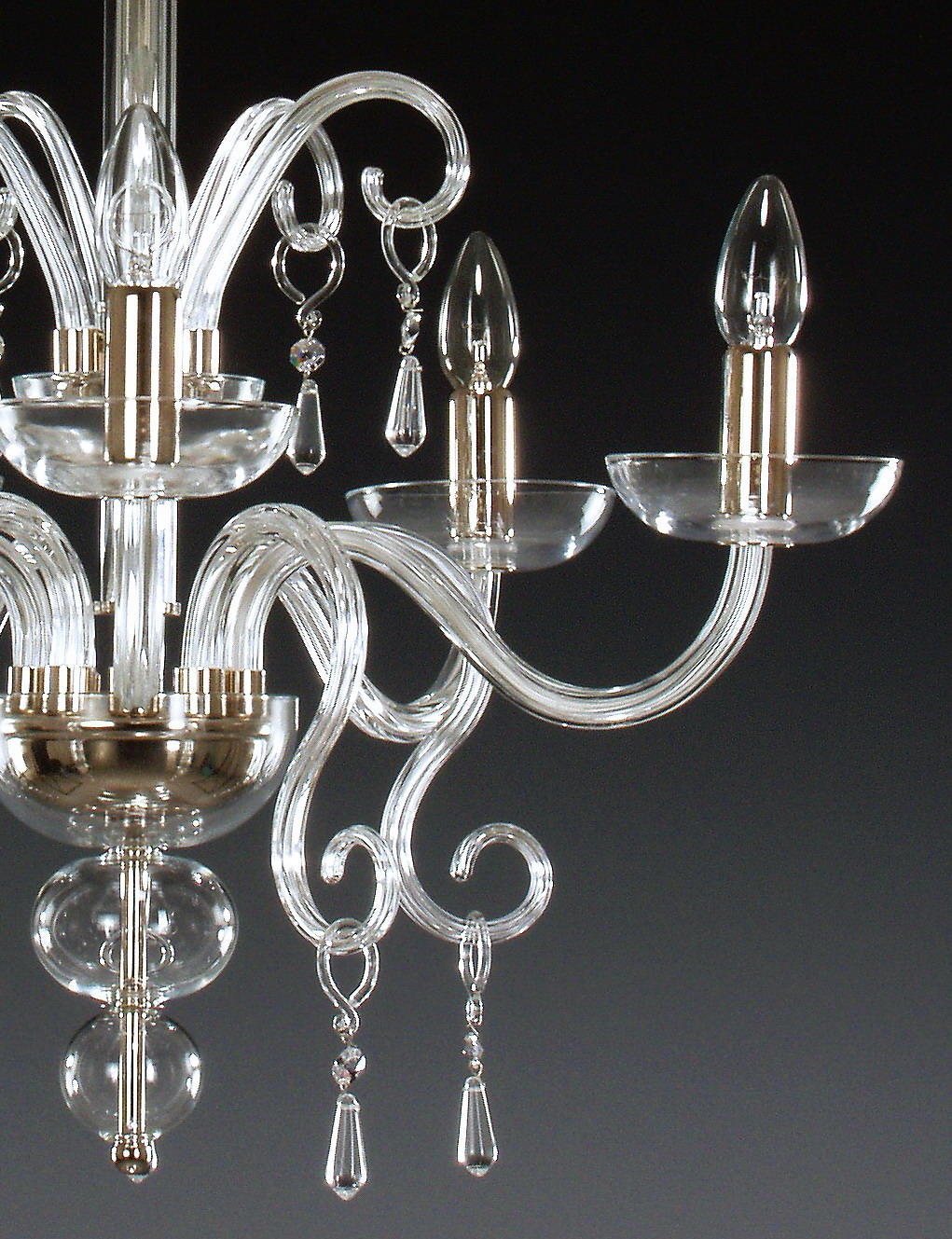 Lustre en verre transparent AL058