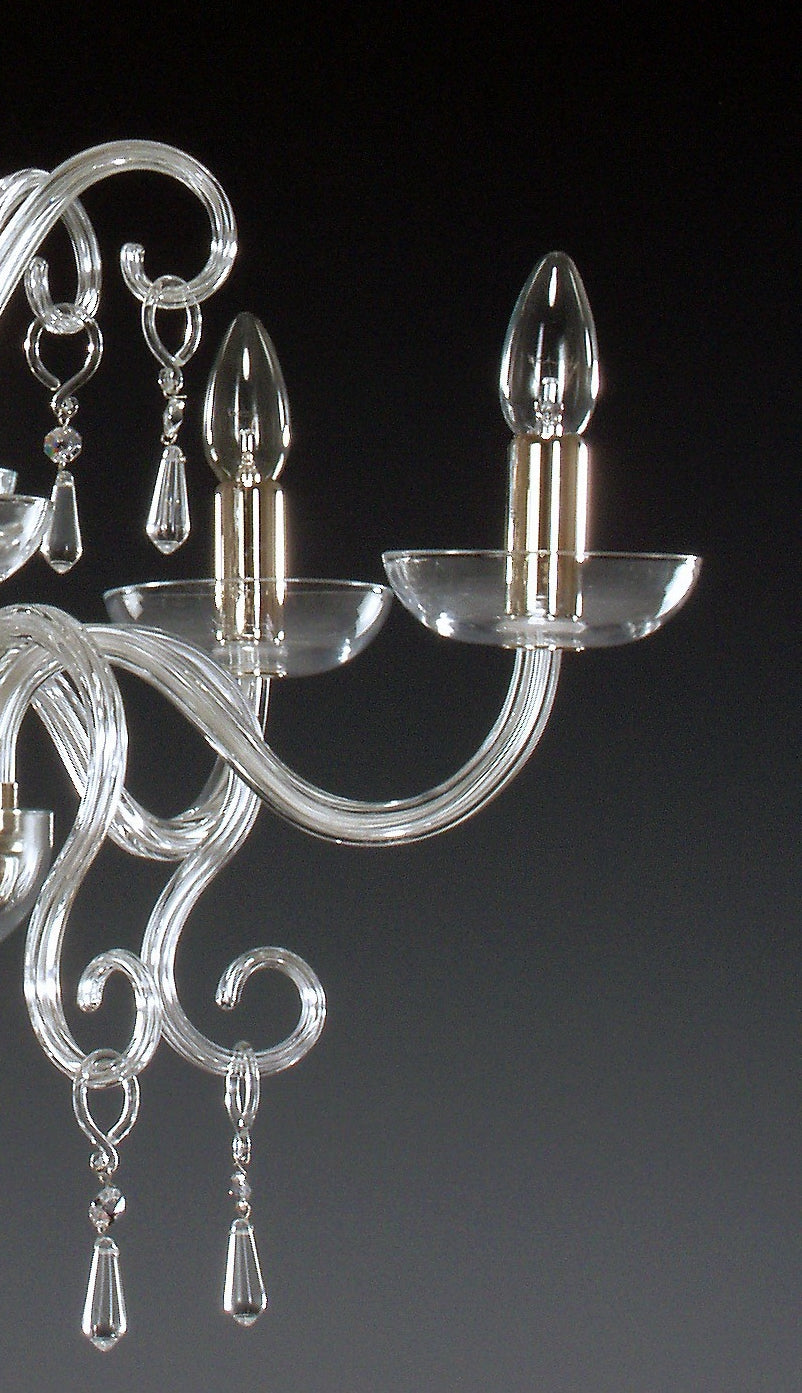 Lustre en verre transparent AL058