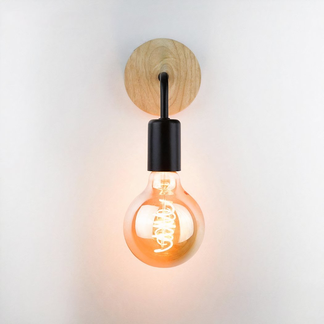 Applique Murale Ampoule en Métal et Bois | Mori - Designix Applique Murale
