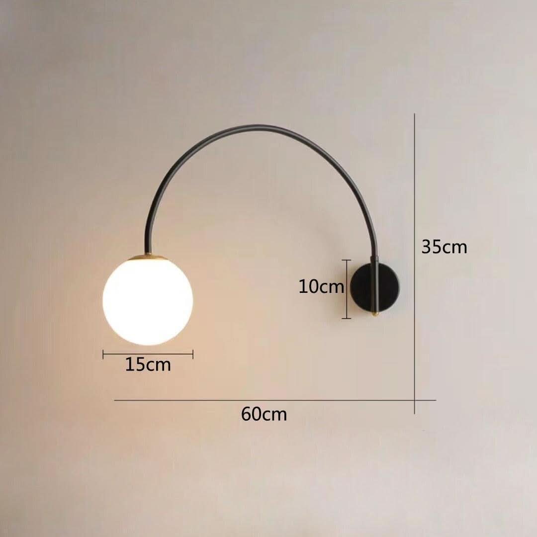 Applique Murale Arc Boule | Éclat Moderne - Designix Applique Murale Pas d'interrupteur Blanc Chaud (2700 - 3500K)