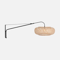 Applique murale bambou bras orientable, abat-jour Ø60 | Elegant Classy