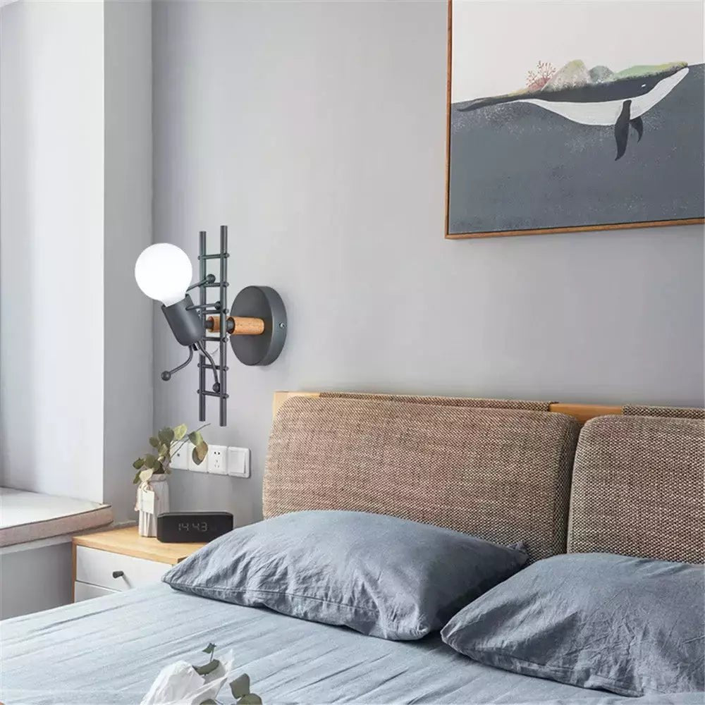 Applique Murale Bonhomme | Silhouette Lumineuse - Designix Applique Murale Escalade | Blanc Blanc Chaud