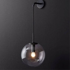 Applique Murale Boule en Verre Noire | Lilo