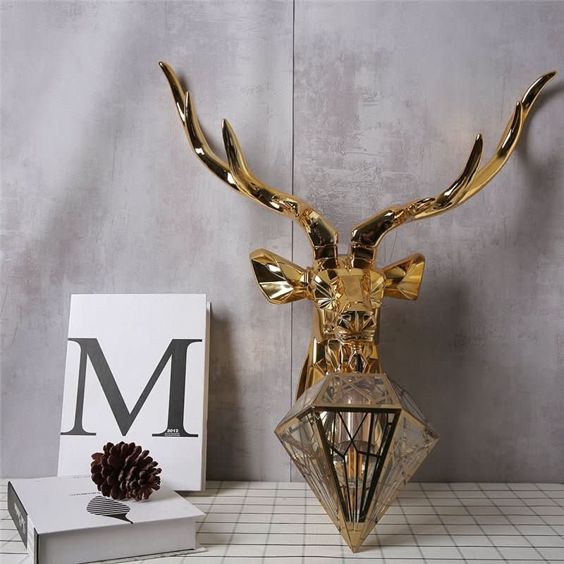 Applique Murale Cerf | Lumière Sylvestre - Designix Applique Murale Argent Brillant 37 x 66 cm