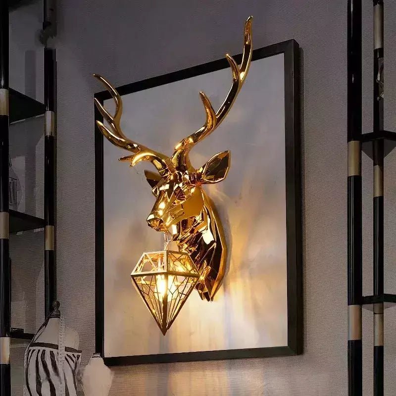 Applique Murale Cerf | Lumière Sylvestre - Designix Applique Murale Or Brillant 37 x 66 cm