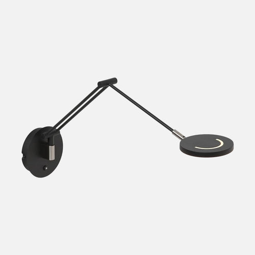 Applique murale design noir à bras articulé, liseuse led | Éclio
