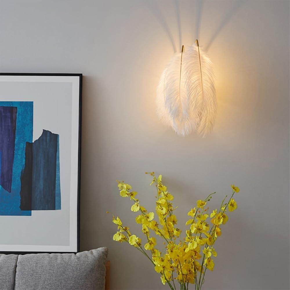 Applique Murale Plume Blanche | Douceur Céleste - Designix Applique Murale Blanc Chaud