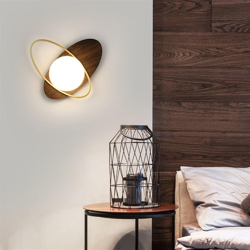 Applique Murale Salon Bois Boule | Éclat Naturel - Designix Applique Murale Bois Sombre Blanc Chaud