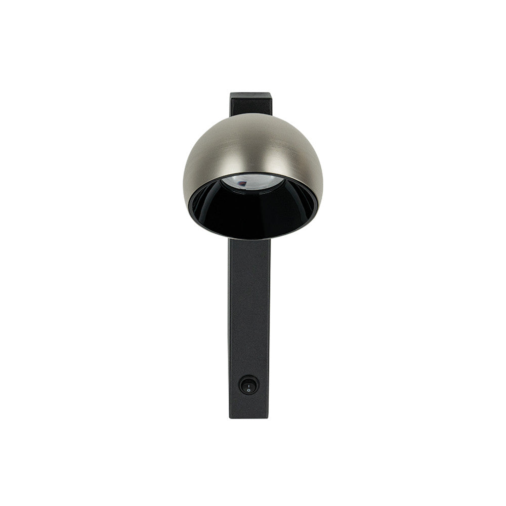 Applique Murale ZAMBELIS 13W Dimmable DESIGN Noir Sable et Nickel Brosse 25341