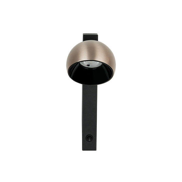 Applique Murale ZAMBELIS 13W Dimmable DESIGN Noir Sable et Champagne Brosse 25340