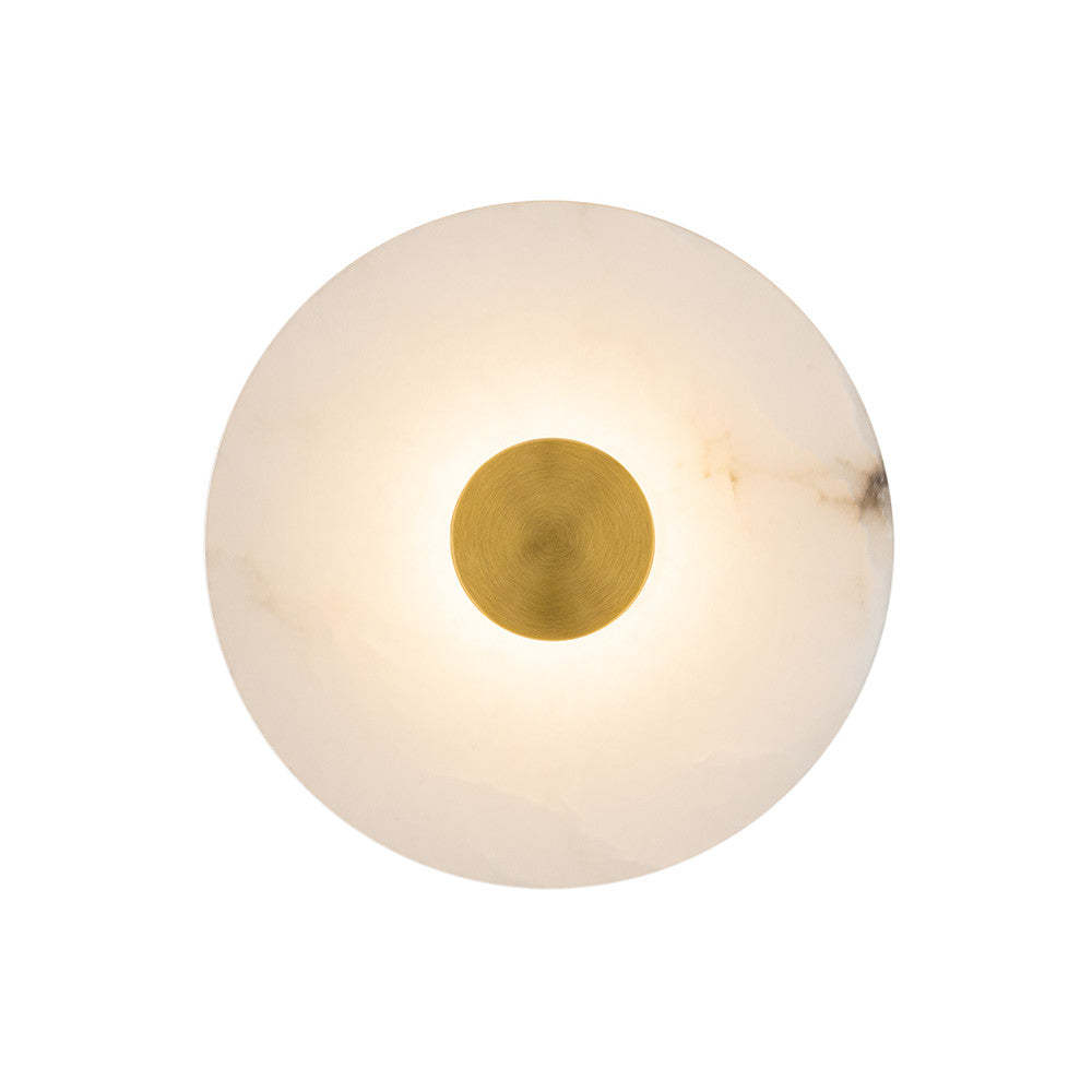 Applique Murale ZAMBELIS D250 5W DESIGN Albatre Blanc et Laiton 2550