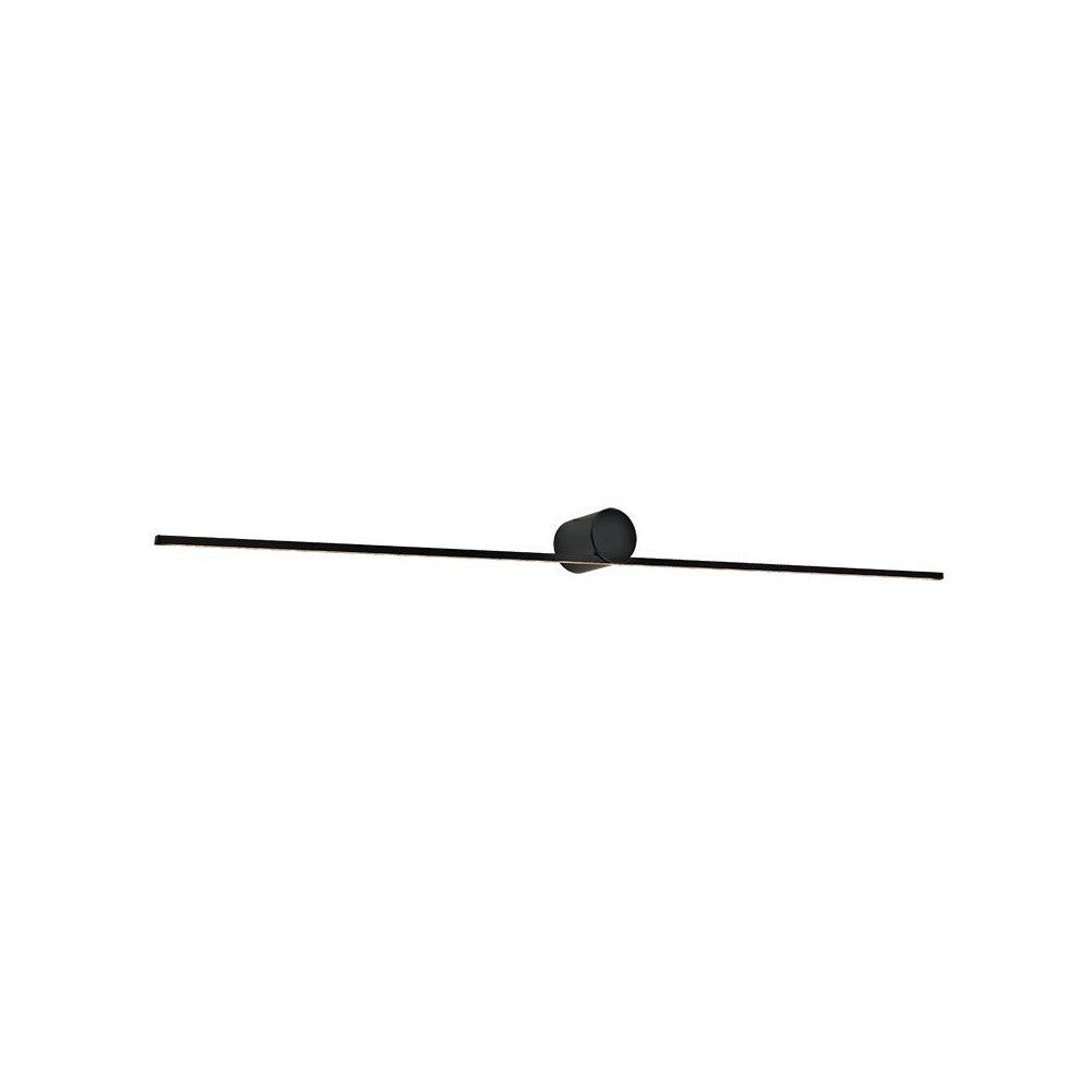 Applique noire vue de face, long bras fin et petite tête cylindrique orientable