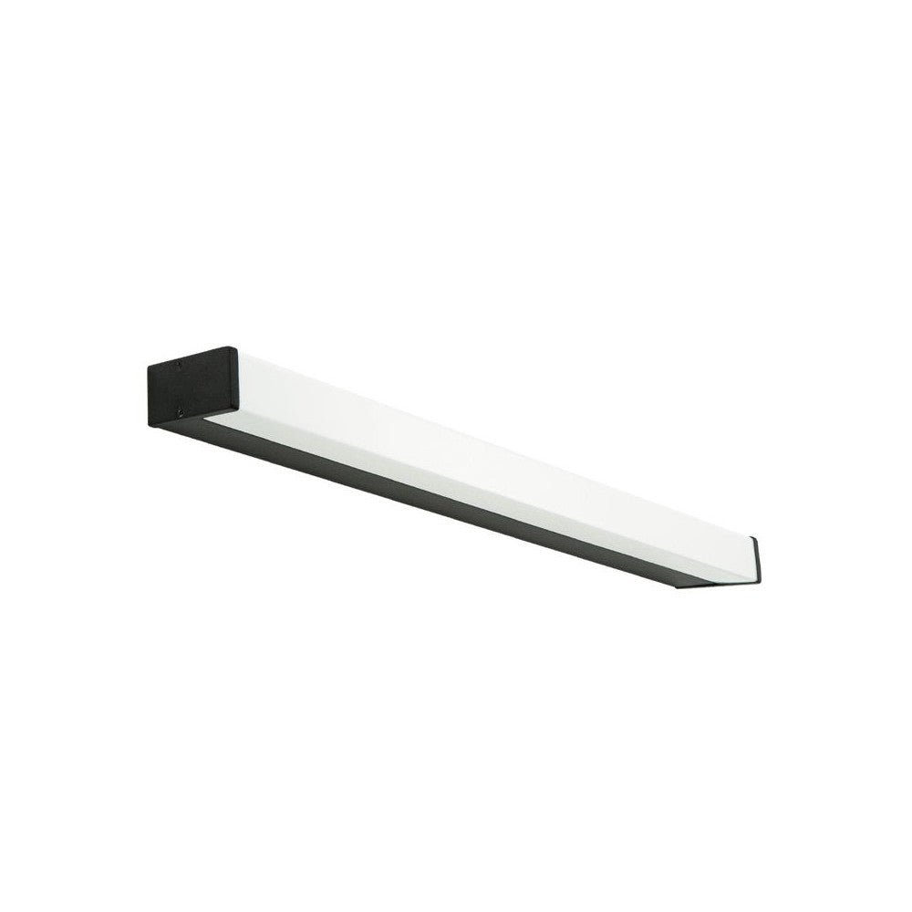 Vue détourée du luminaire noir mat et diffuseur blanc, présenté en diagonale