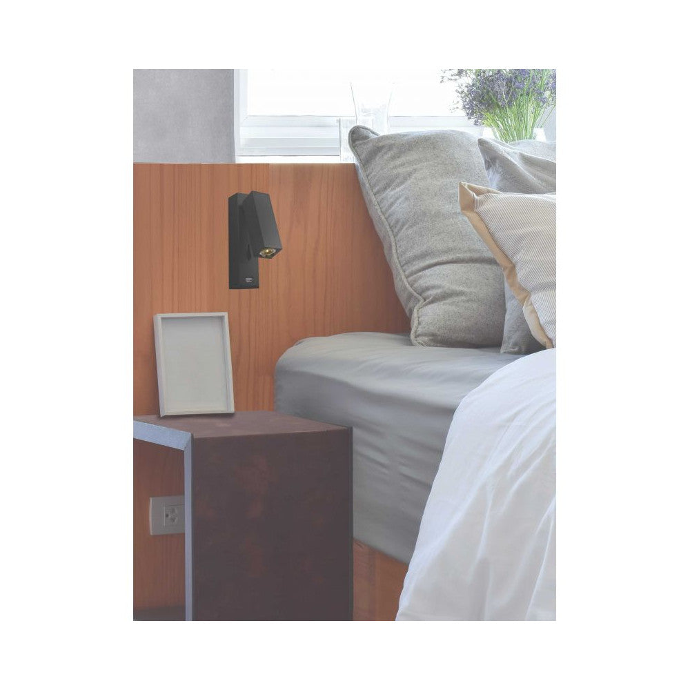 Applique Orientable ZAMBELIS 3W DESIGN Noir Mat H35