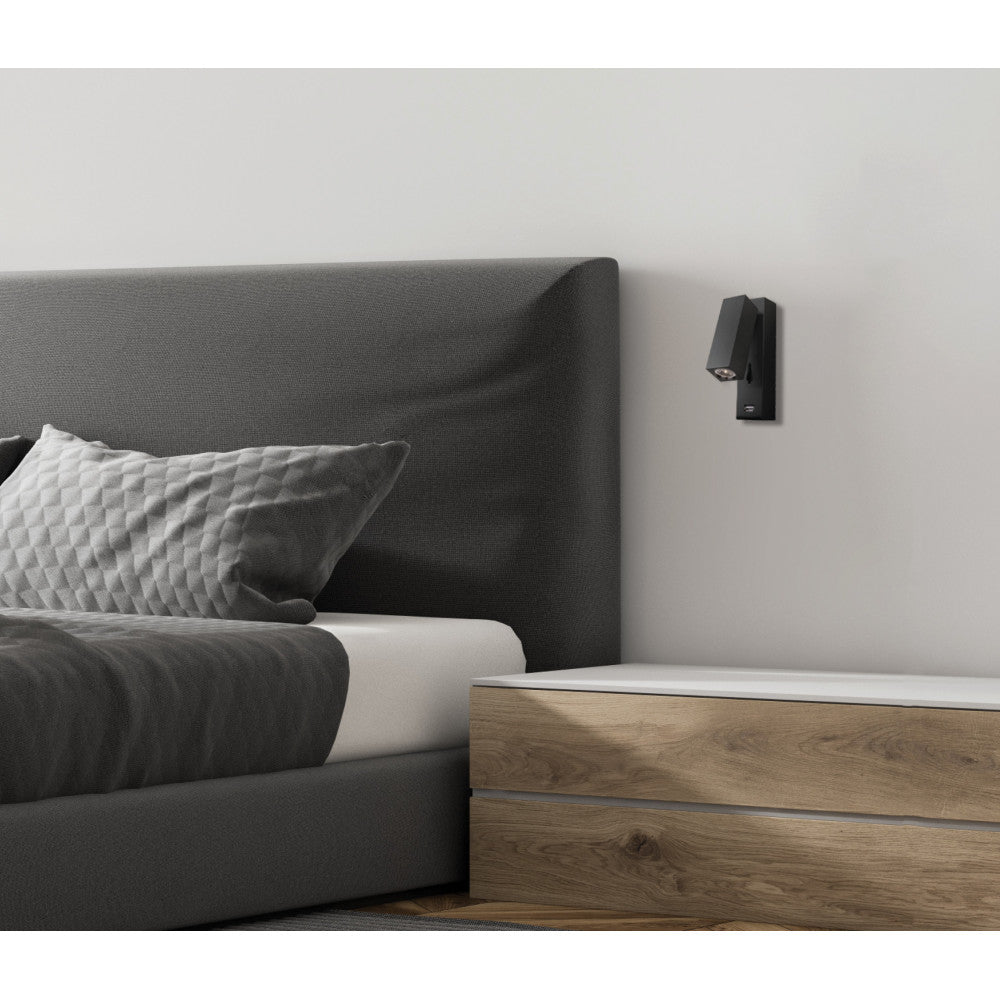 Applique Orientable ZAMBELIS 3W DESIGN Noir Mat H35