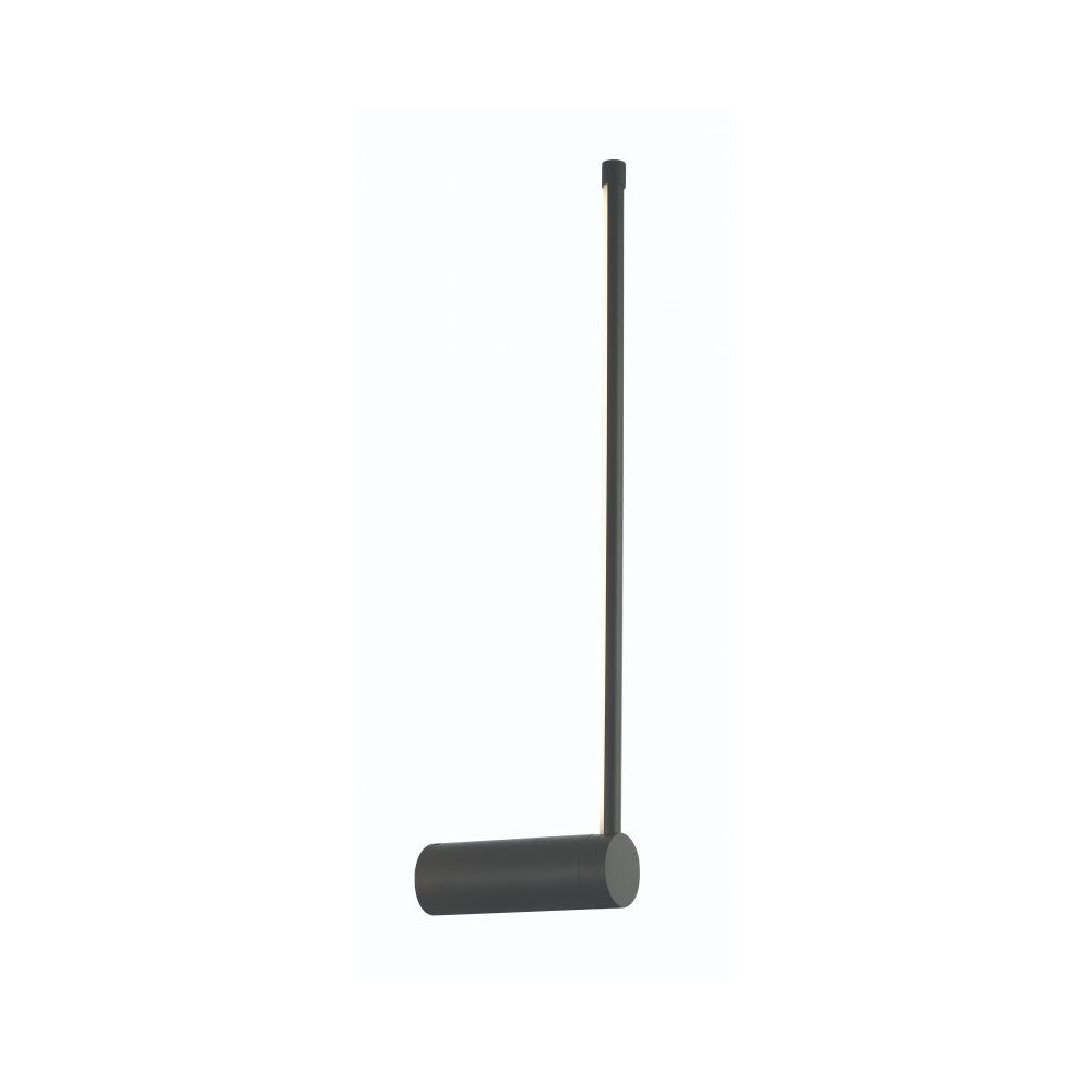 Vue produit sur fond blanc, base cylindrique noire et longue tige verticale.