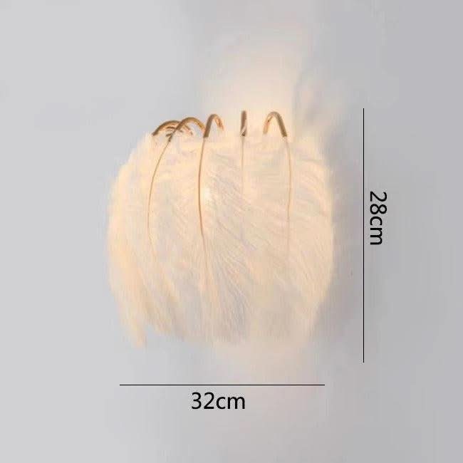 Appliques Chevet Plumes Élégantes | Kairo - Designix Applique Murale Moyen Blanc Chaud (2700 - 3500K)