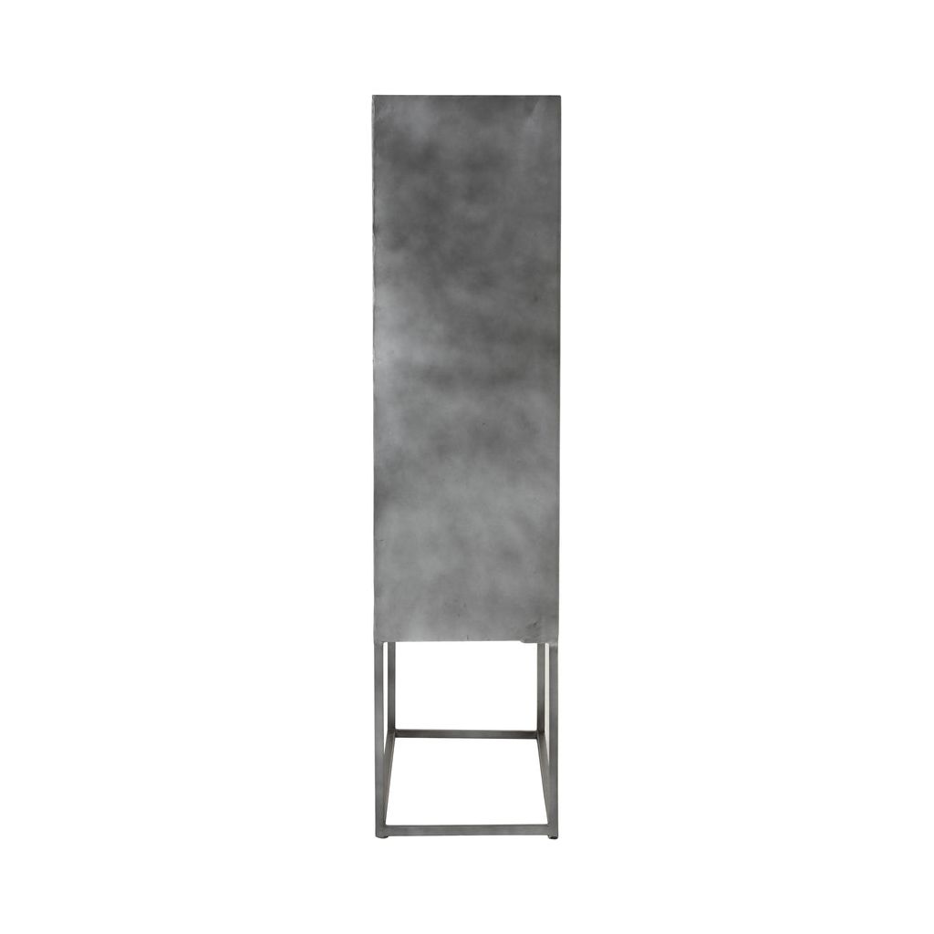 Armoire Bar Bois Fer Naturel | Elvi - Designix Armoire