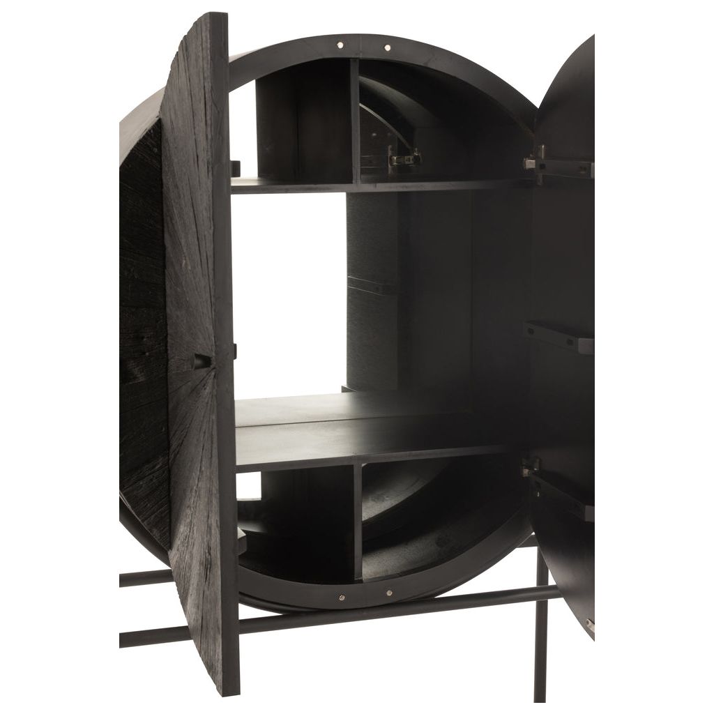 Armoire Bar Bois Recyclé Noir | Beni - Designix Armoire