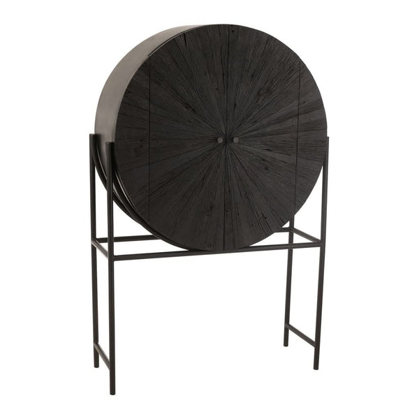 Armoire Bar Bois Recyclé Noir | Beni