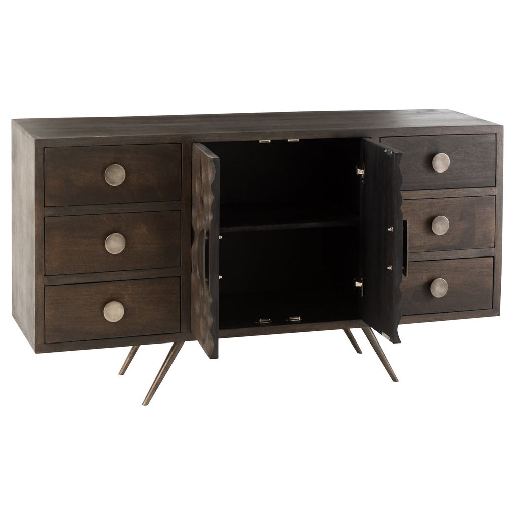 Armoire Basse Mangue Marron Tiroirs | Xeni - Designix Armoire