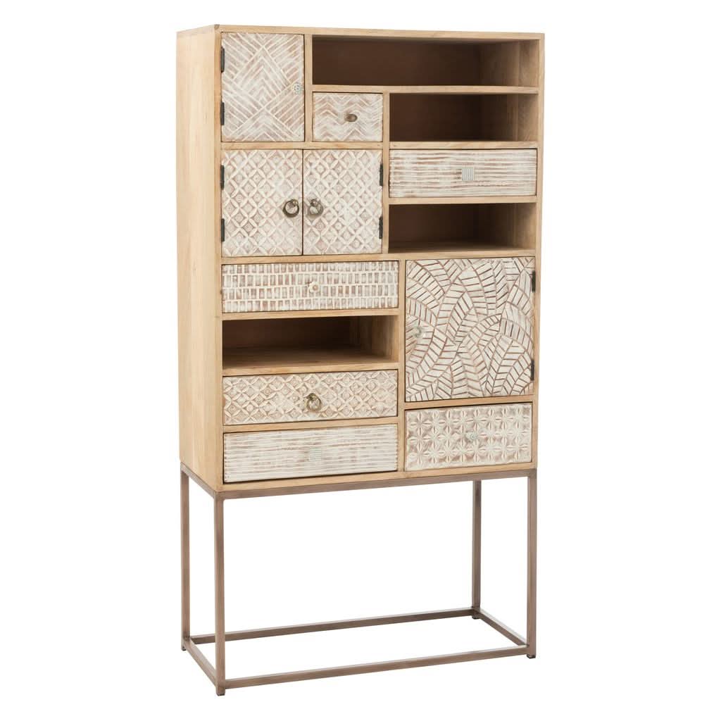 Armoire Beige 10 Tiroirs Bois | Wero - Designix Armoire