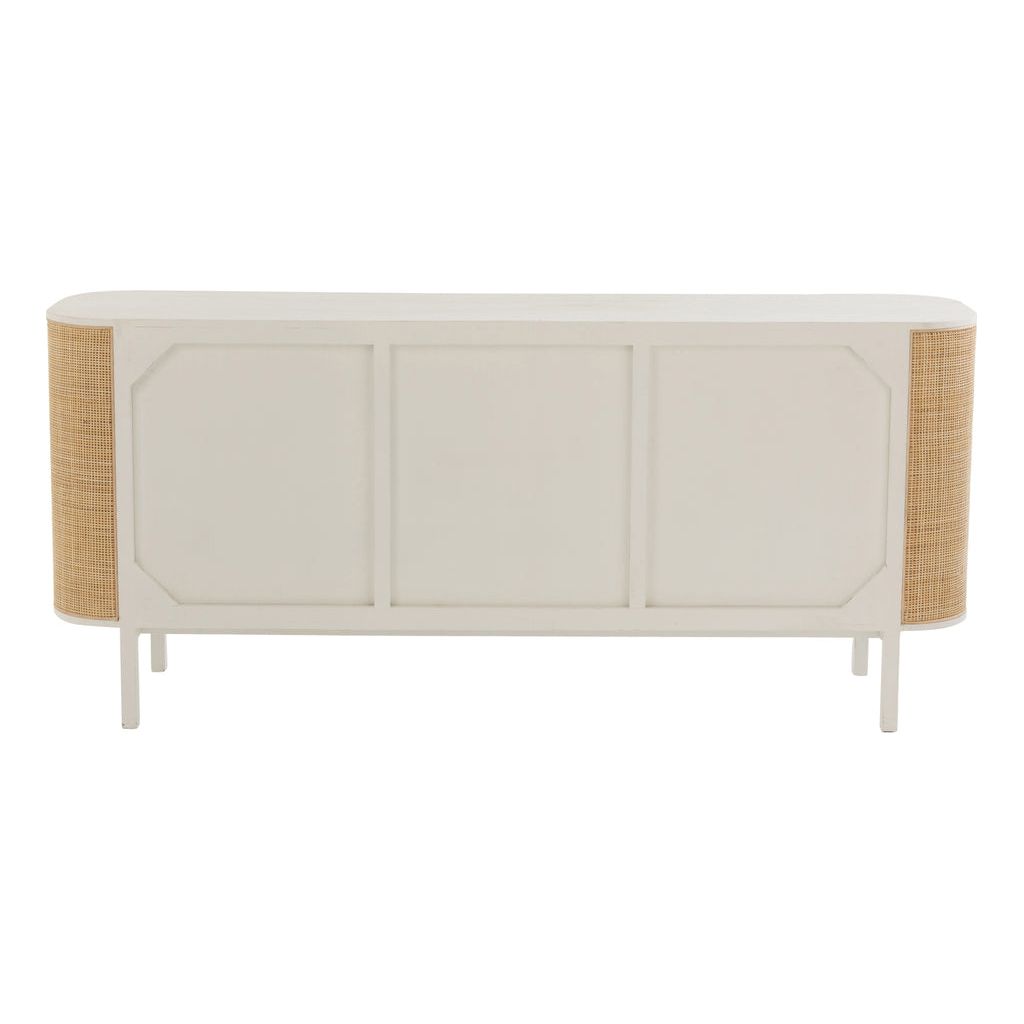Armoire Blanc Rattan Exotique 3 Portes | Vora - Designix Armoire