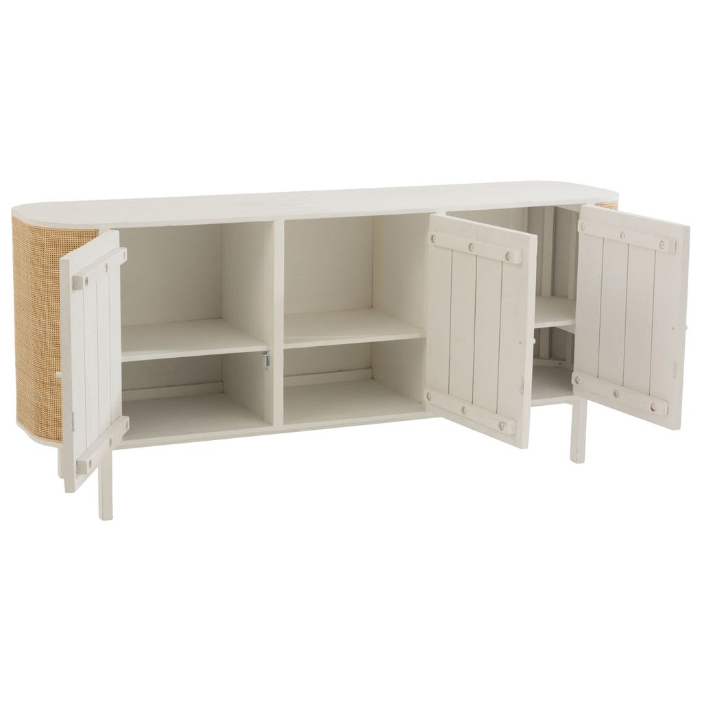 Armoire Blanc Rattan Exotique 3 Portes | Vora - Designix Armoire