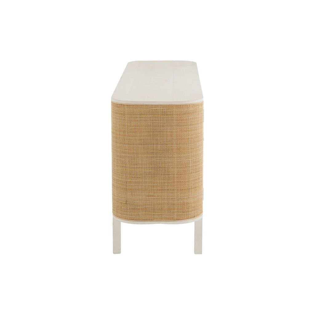 Armoire Blanc Rattan Exotique 3 Portes | Vora - Designix Armoire