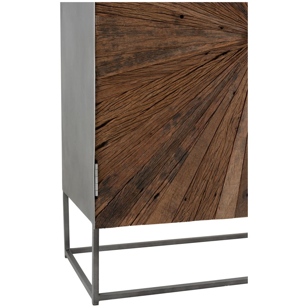 Armoire Bois Fer Naturel Grise | Sela - Designix Armoire