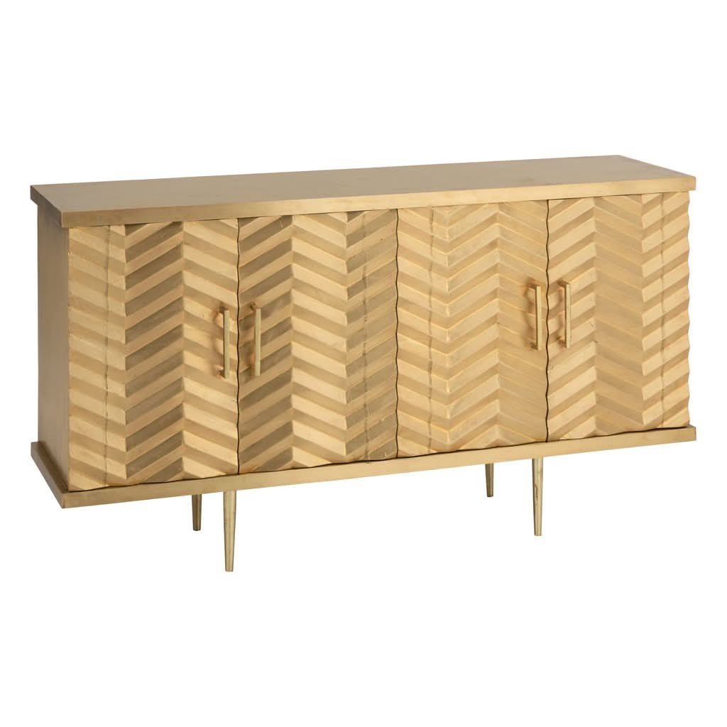Armoire Dorée 4 Portes Chevron | Iole - Designix Armoire
