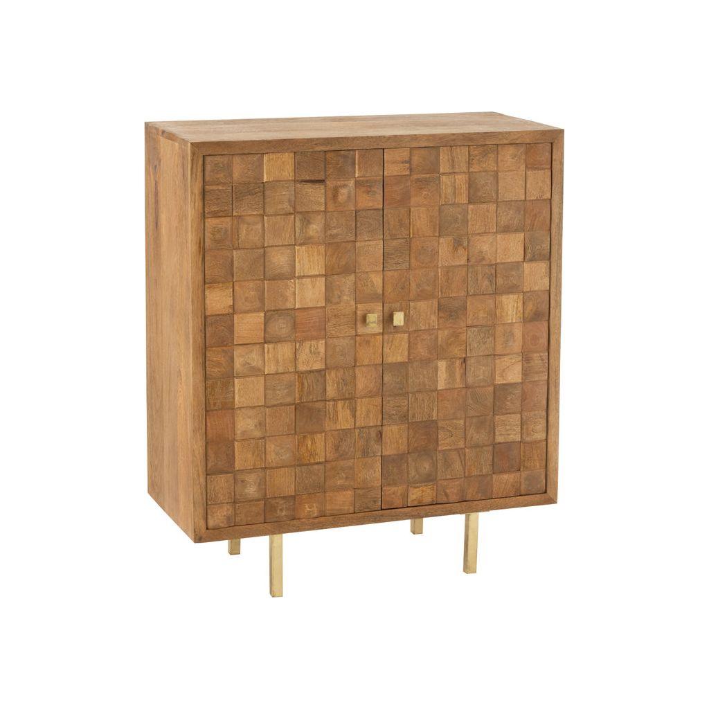 Armoire Métal Bois Mangue Or | Xira - Designix Armoire