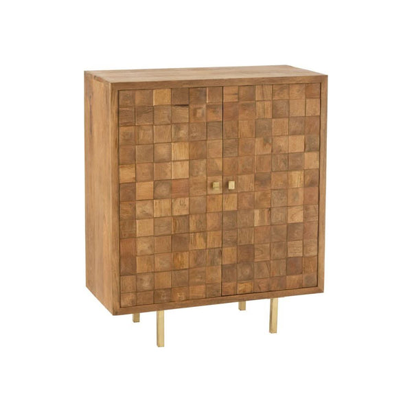 Armoire Métal Bois Mangue Or | Xira