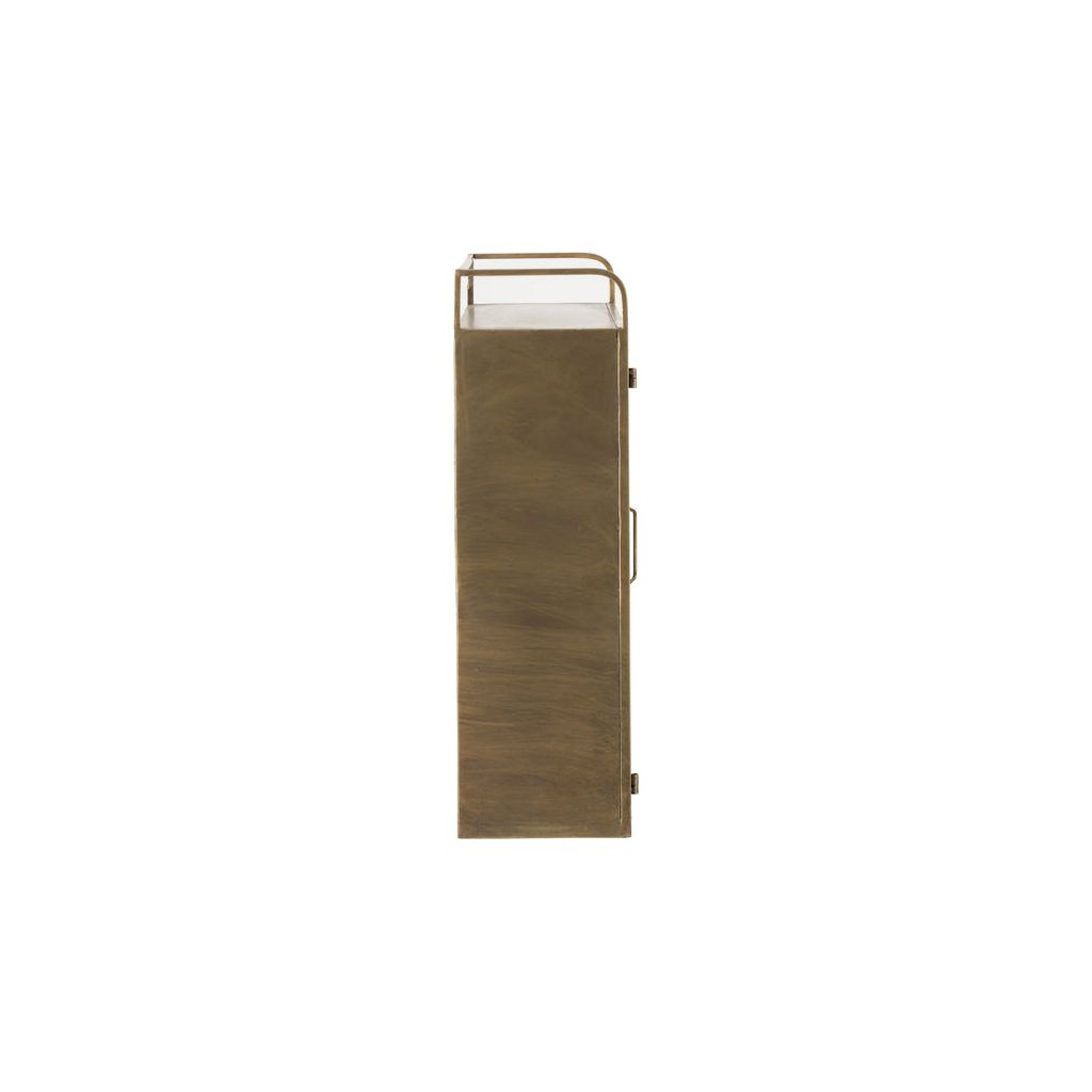 Armoire Métal Verre Doré Antique | Zira - Designix Armoire