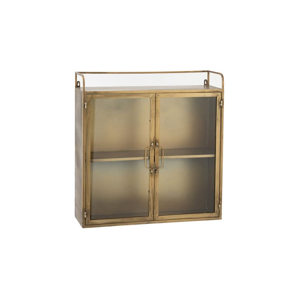 Armoire Métal Verre Doré Antique | Zira - Designix Armoire