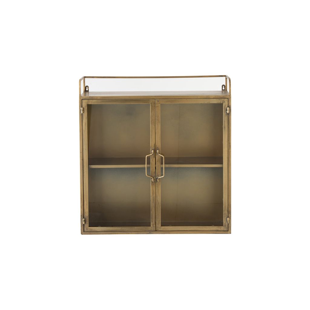 Armoire Métal Verre Doré Antique | Zira - Designix Armoire