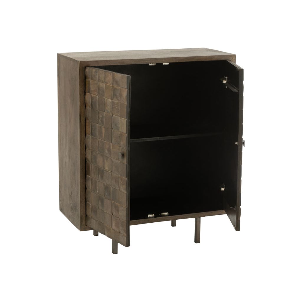 Armoire Métallique Bois Marron/Gris | Ciro - Designix Armoire