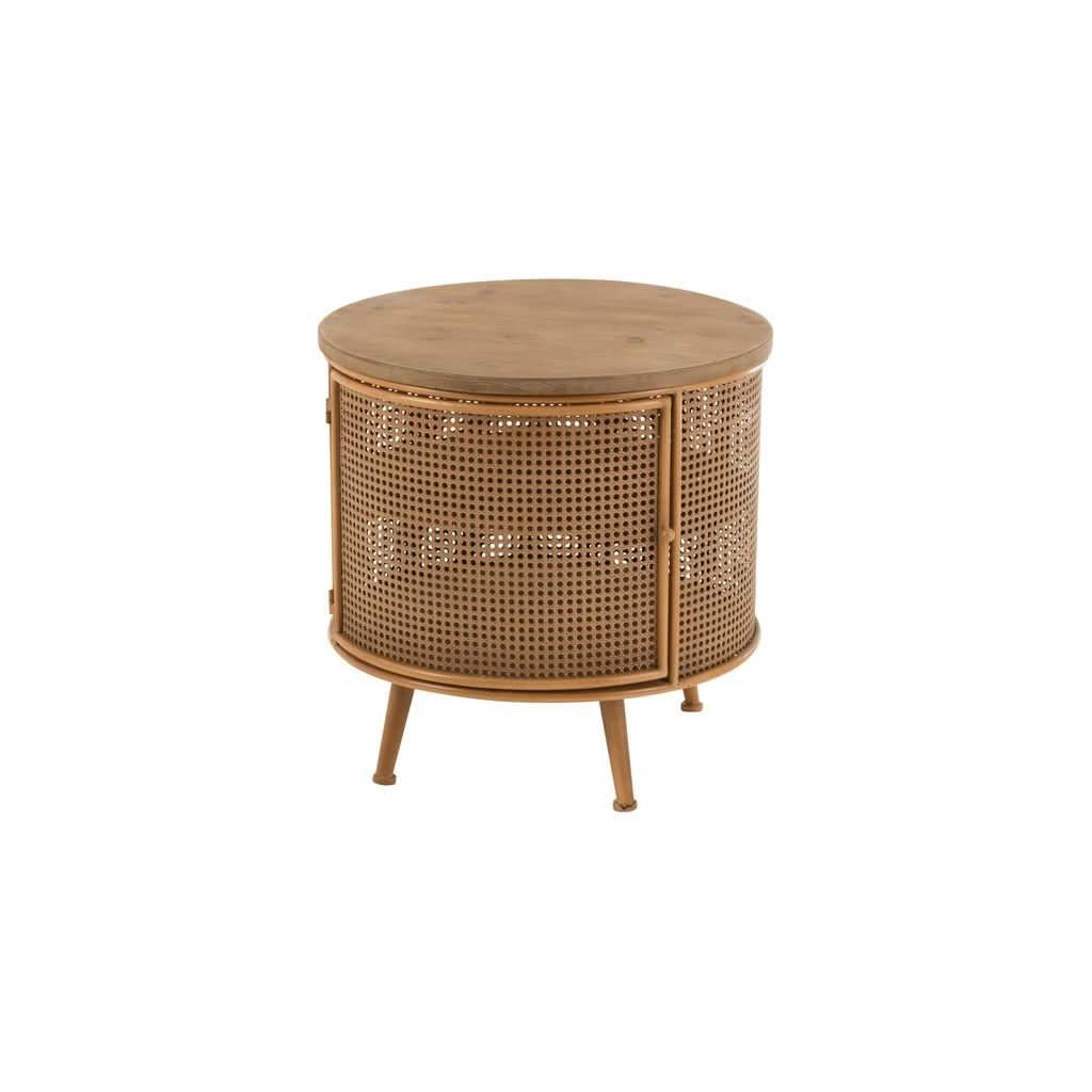 Armoire Ronde Métal Bois Marron | Jilo - Designix Armoire