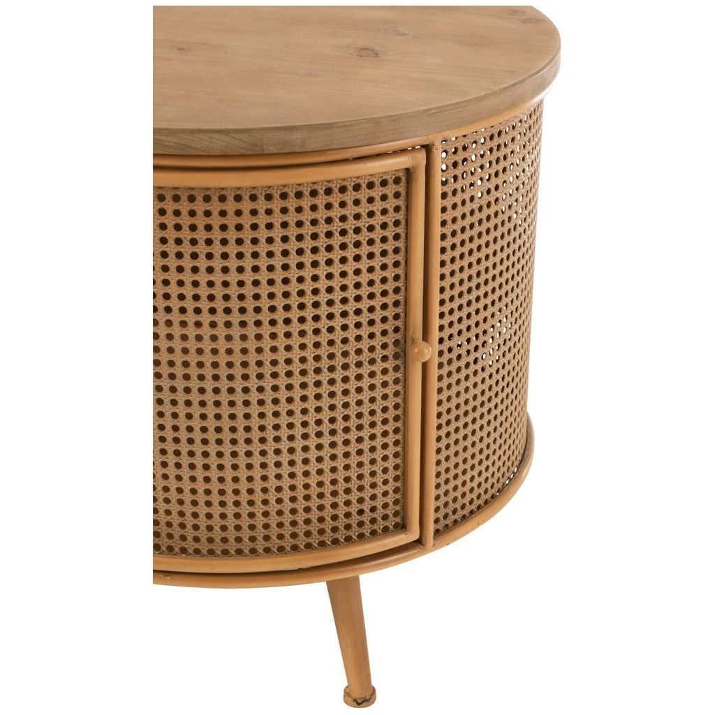 Armoire Ronde Métal Bois Marron | Jilo - Designix Armoire
