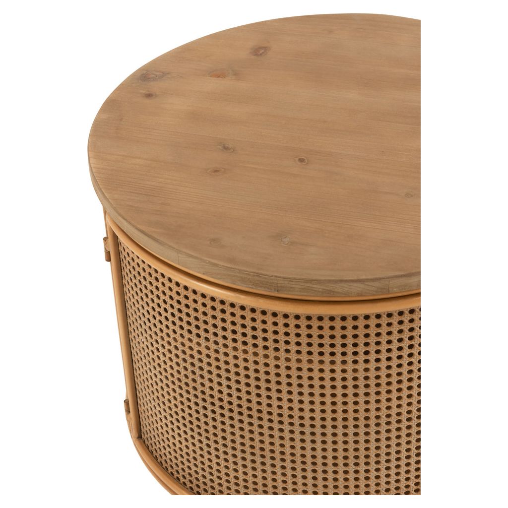 Armoire Ronde Métal Bois Marron | Jilo - Designix Armoire