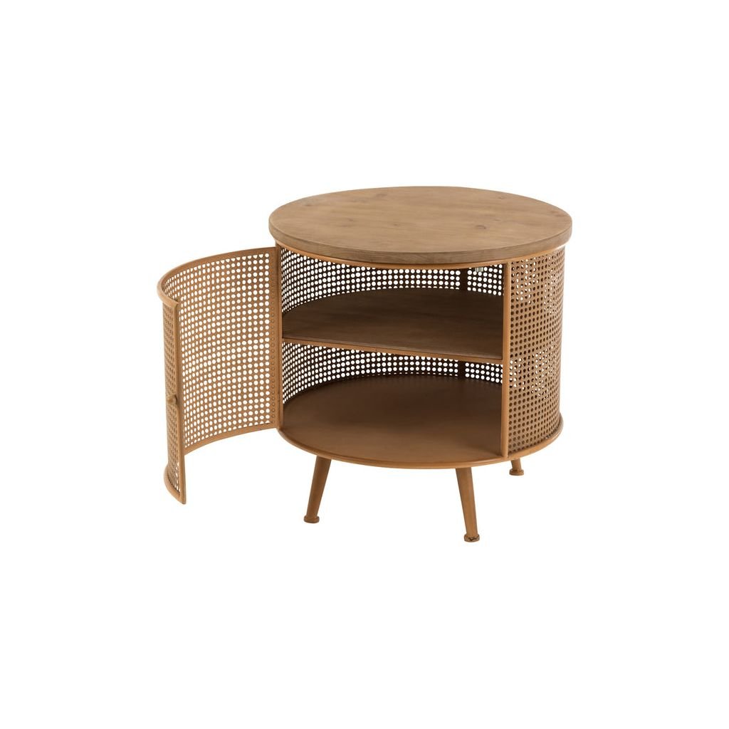 Armoire Ronde Métal Bois Marron | Jilo - Designix Armoire