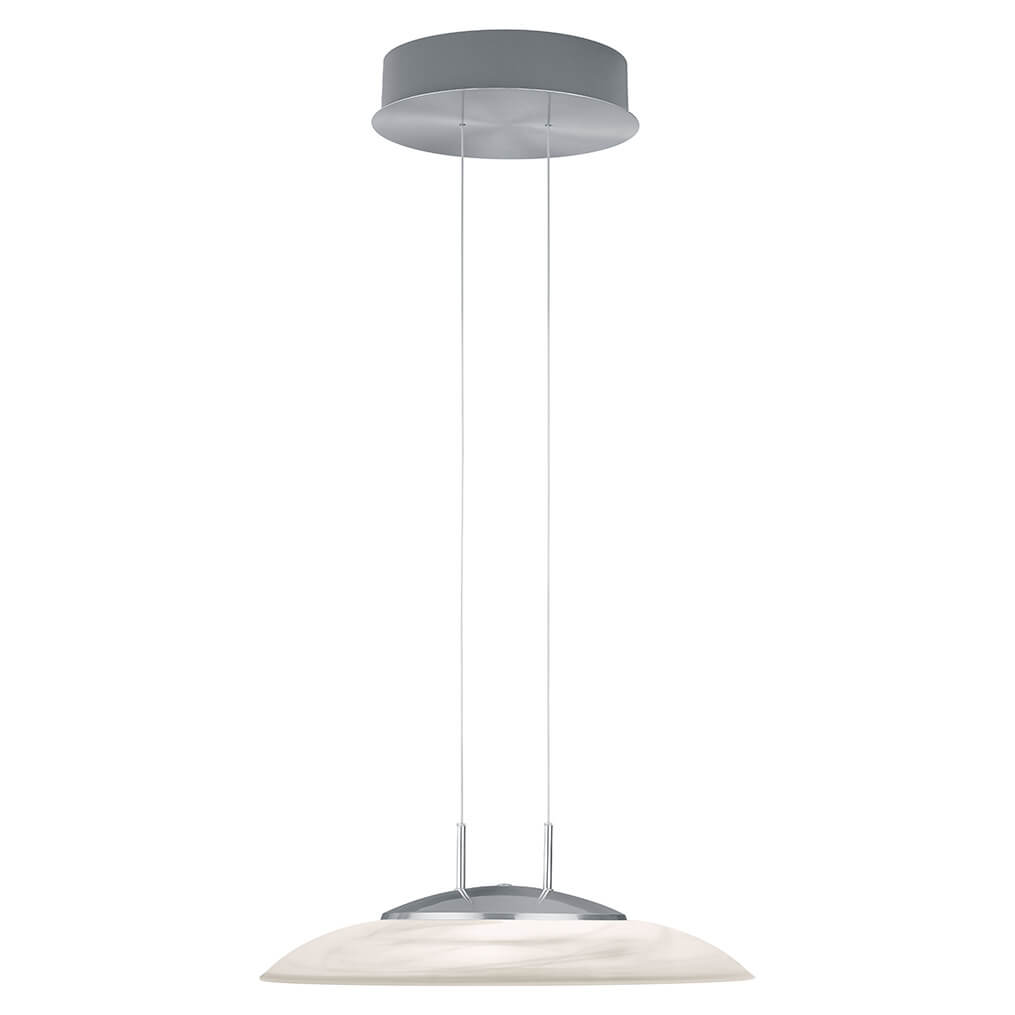 Suspension Findus nickel satiné, verre