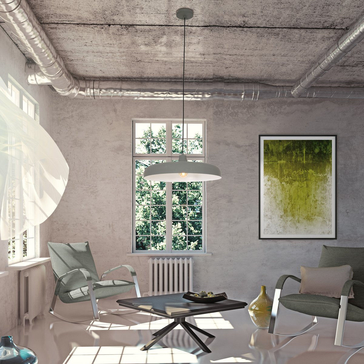 Suspension luminaire Krisip gris