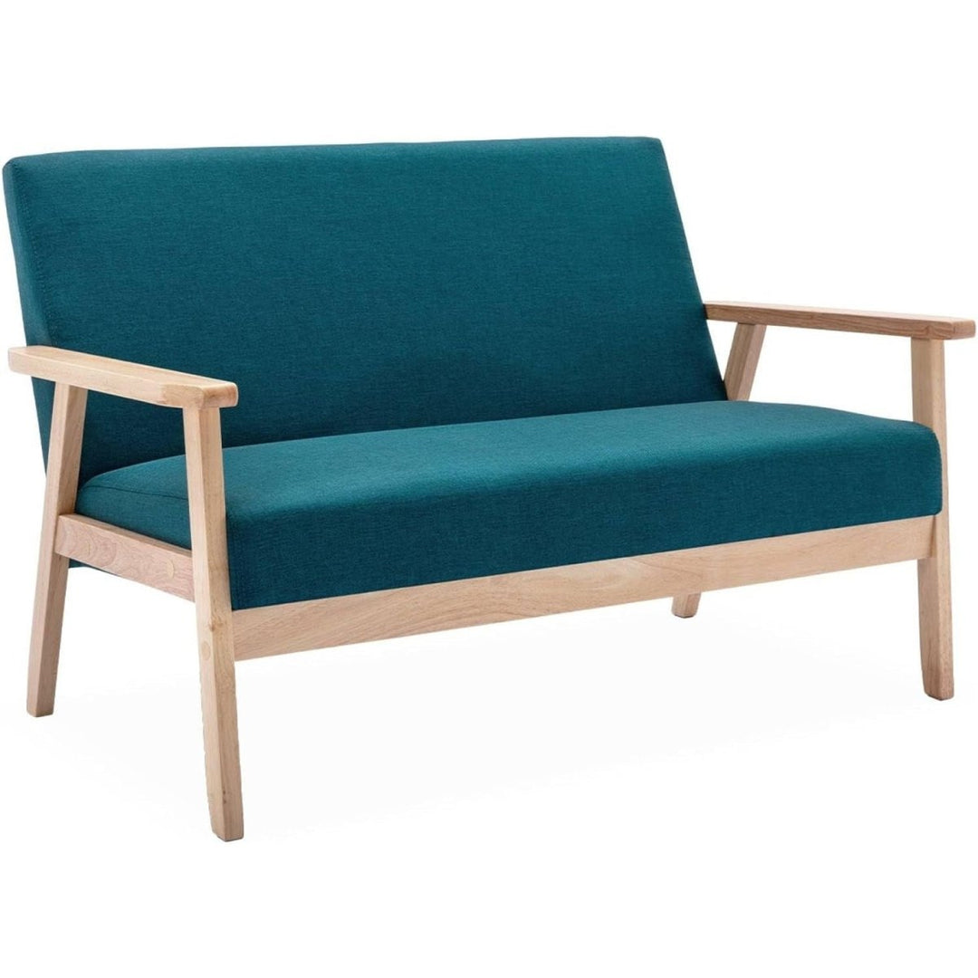 Banquette en Bois et Tissu Bleu | Oasis - Designix Banquette