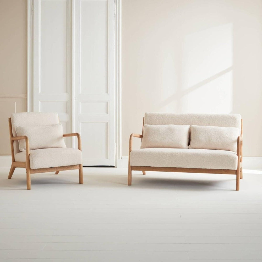 Banquette et Fauteuil Bois Bouclette | Confort Scandi - Designix Banquette