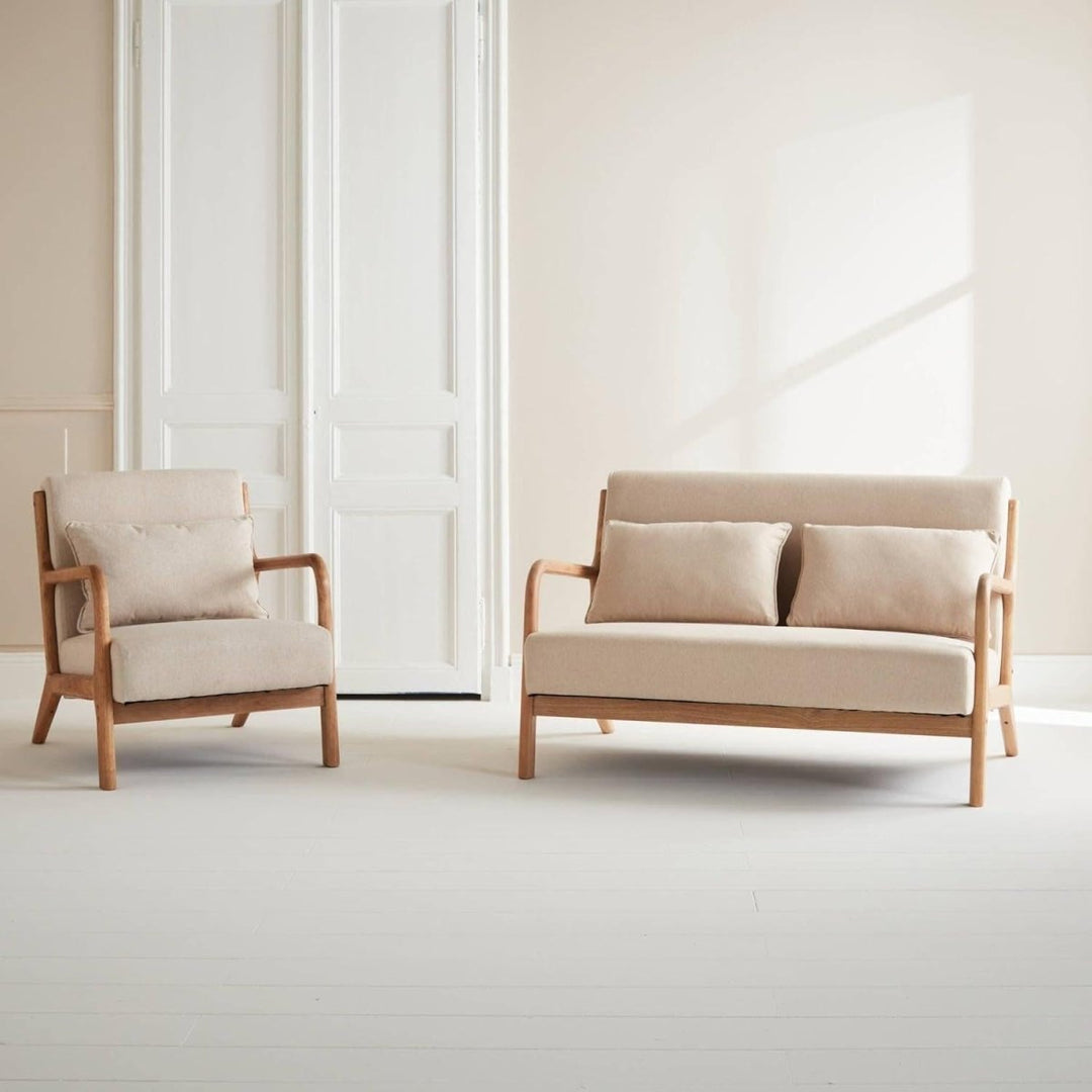 Banquette Fauteuil Bois Beige | Ivoire - Designix Banquette