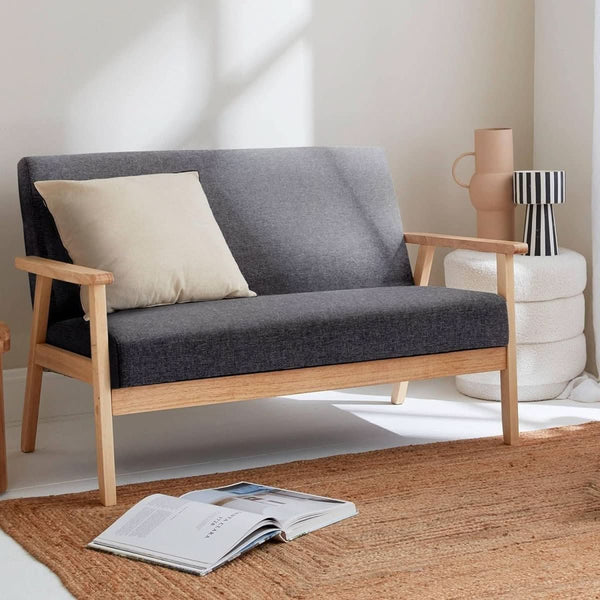 Banquette Grise Canapé Bois et Tissu | Urbain