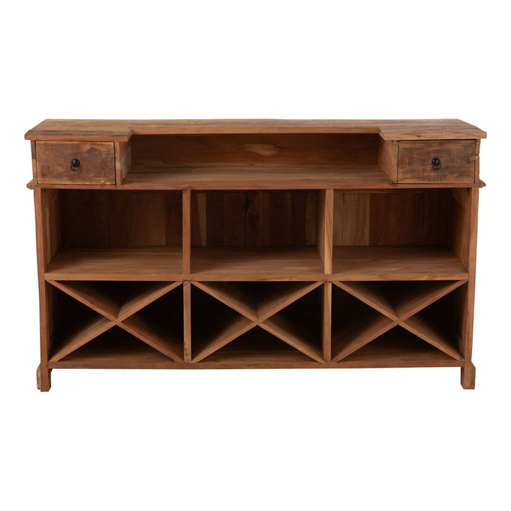 Bar Bois Recyclé Naturel à 2 Tiroirs | Sela - Designix Armoire